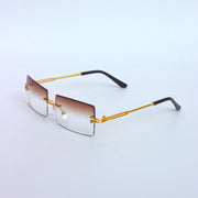 Brown-Gradient-6950-Rectangular-Rimless-Threepiece-Sunglasses