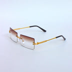 Brown-Gradient-6950-Rectangular-Rimless-Threepiece-Sunglasses