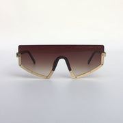 Brown-Halfrim-6956-Metal-Oversize-Onepiece-Sunglasses