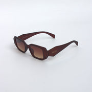 Brown-Matte-6953-Geometric-Sunglasses