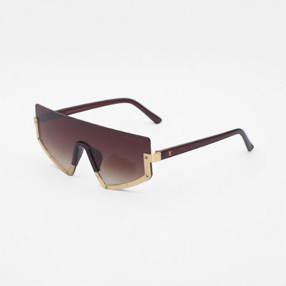 Brown-Halfrim-6956-Metal-Oversize-Onepiece-Sunglasses